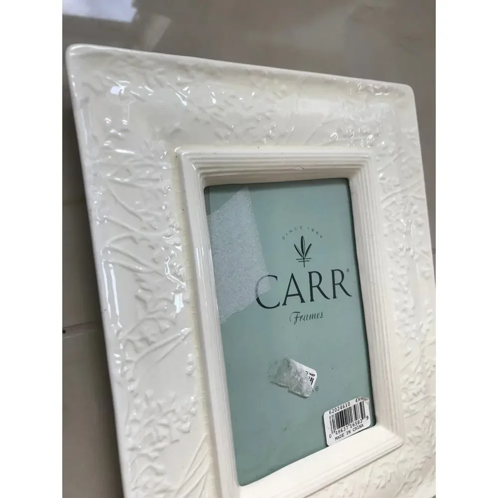 new CARR Frames ivory white porcelain floral simple 4x6